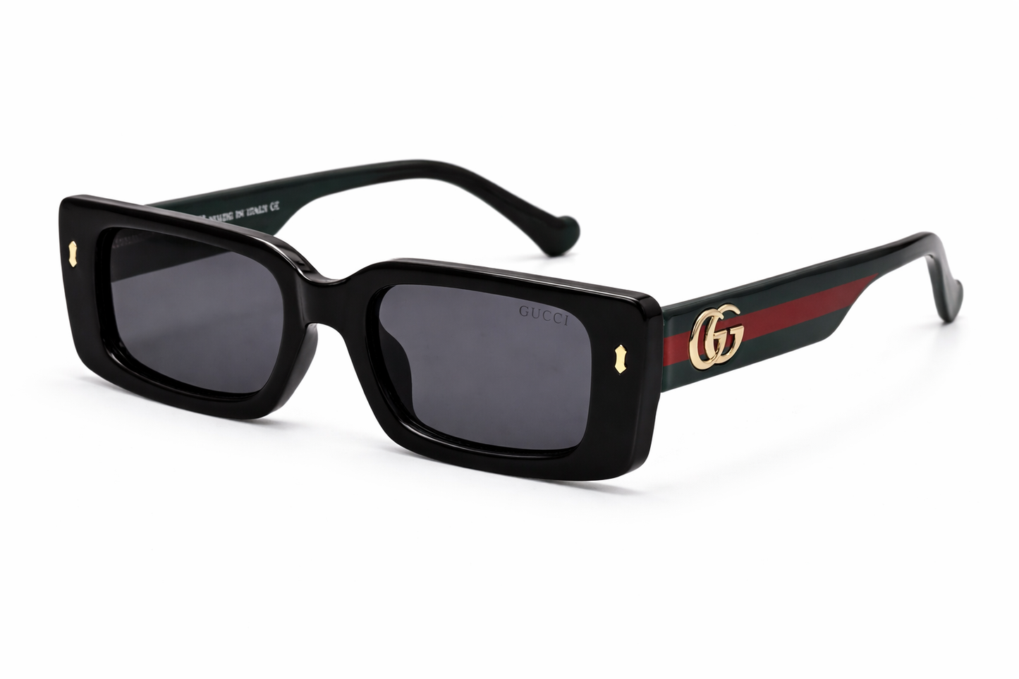 Gucci GG Web Stripe Rectangular Sunglasses