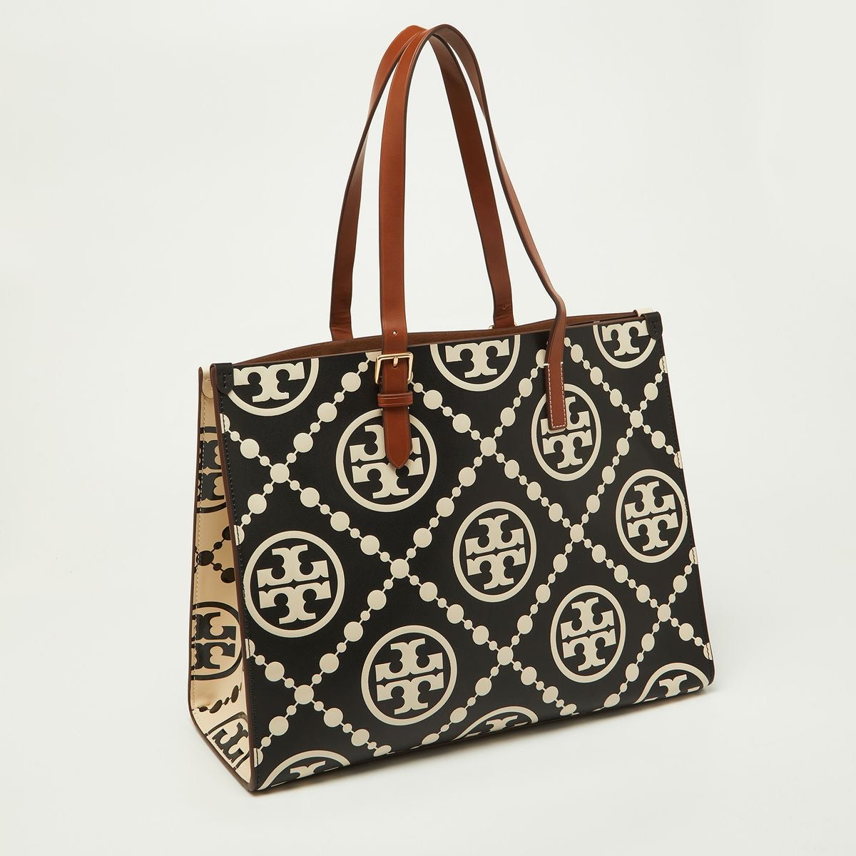 TORY BURCH MONOGRAM CONTRAST EMBOSSED TOP-HANDLE TOTE