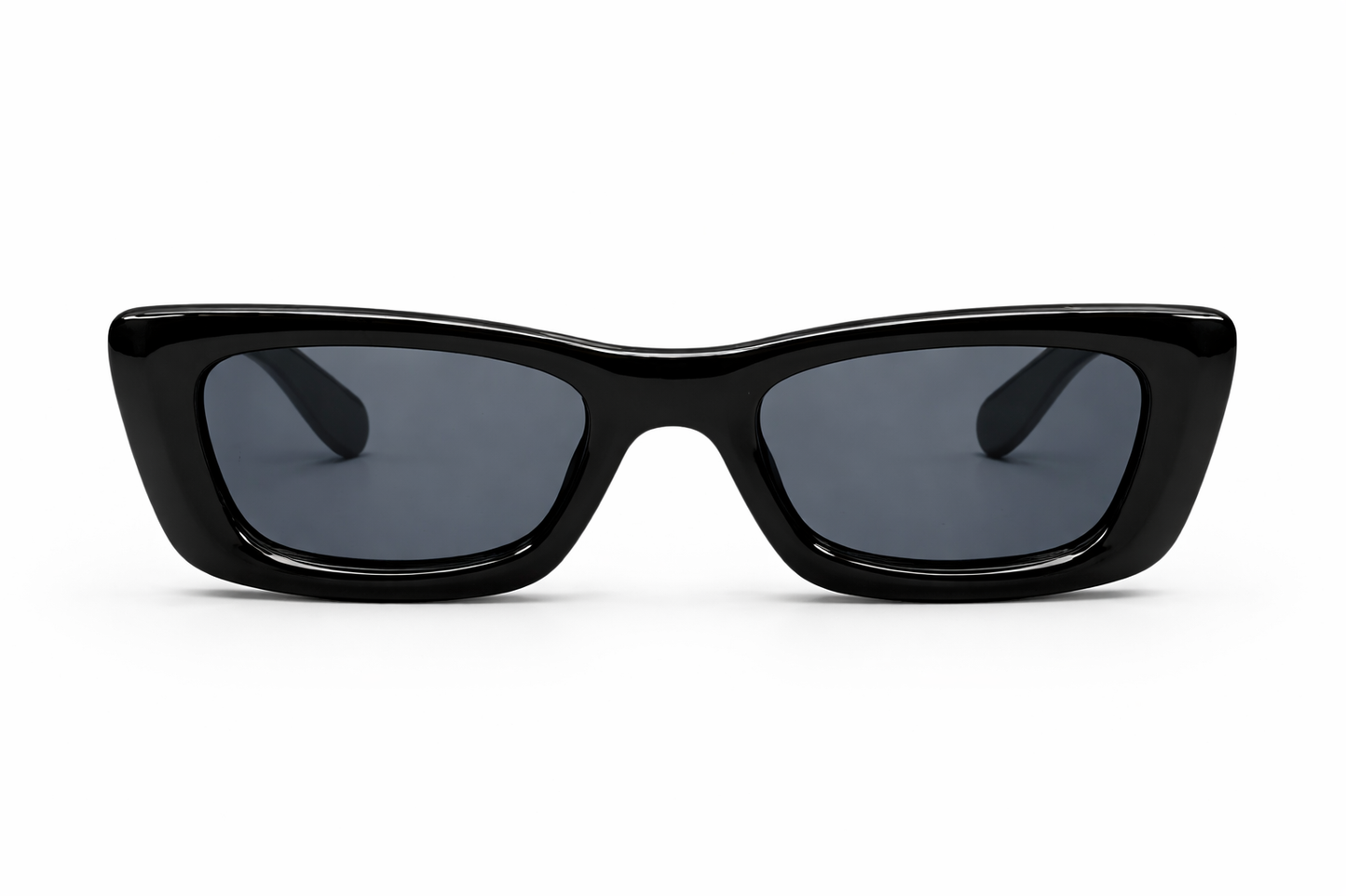 Prada Milano Black Acetate Rectangular Sunglasses