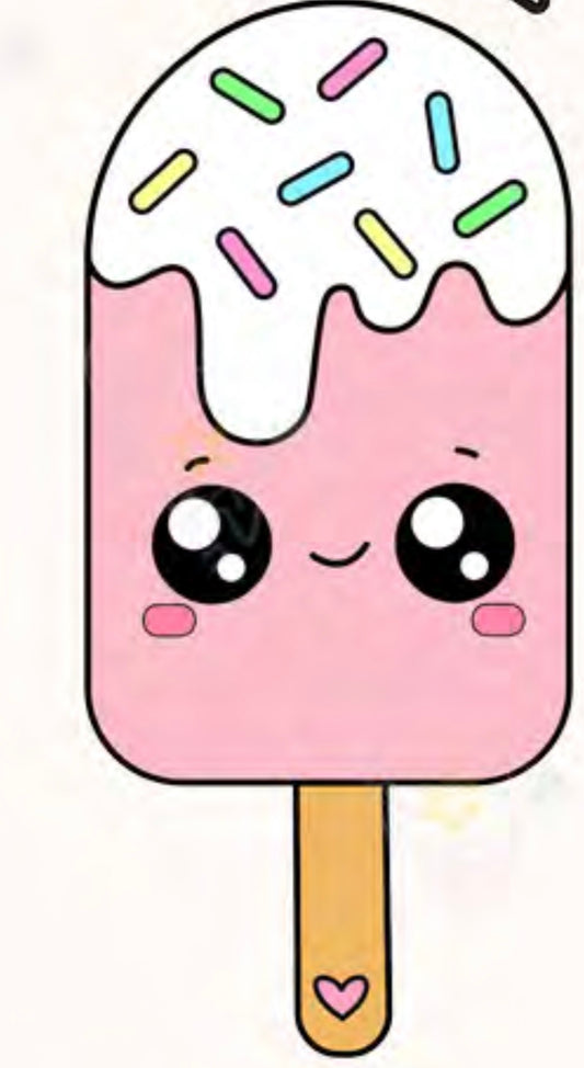Pink Popsicle Metal Phone Sticker