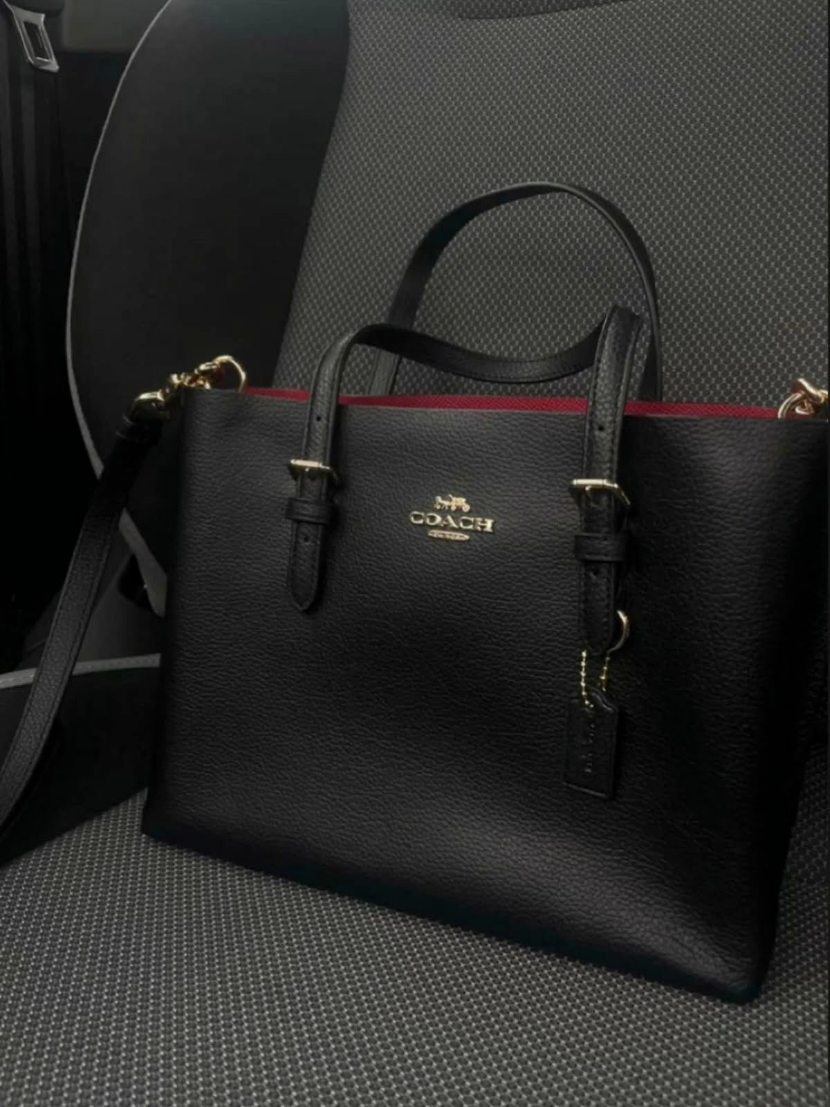 Coach Mollie Tote Bag In Signature Canvas (Black)