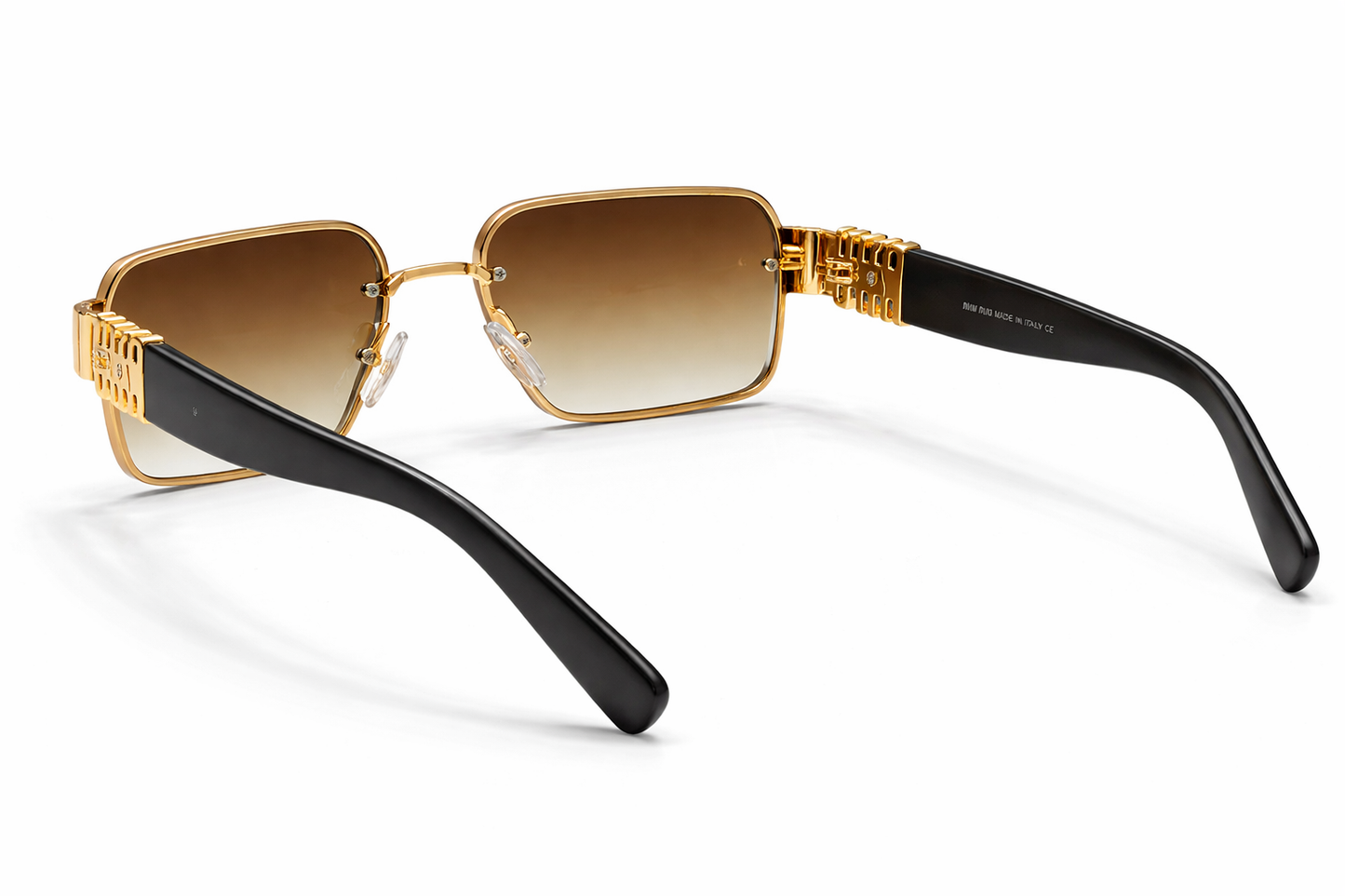 MIU MIU Square Gold Metal Sunglasses