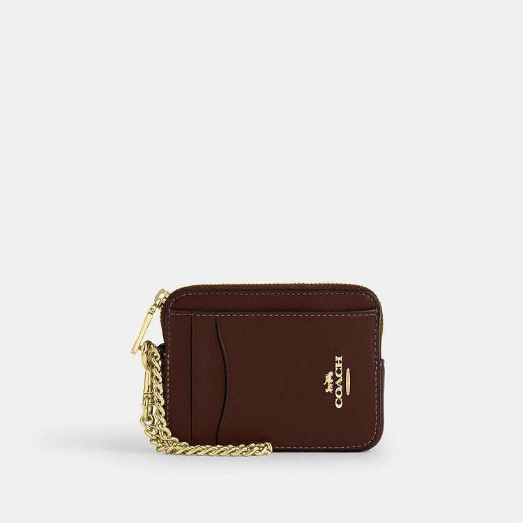 Coach Zip Card Case In The Signature Canvas