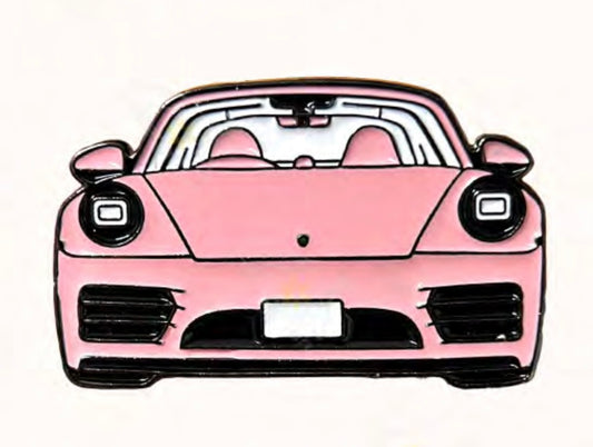 Pink Sports Car Metal Phone Sticker