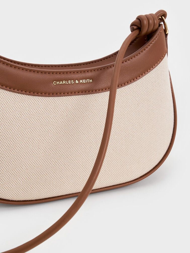 Charles & Keith Sabine Knotted-Strap Curved Shoulder Bag