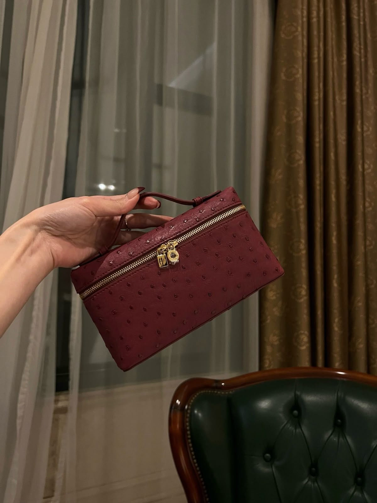 Loro Piana Extra Pocket L19 Ostrich Leather Bag