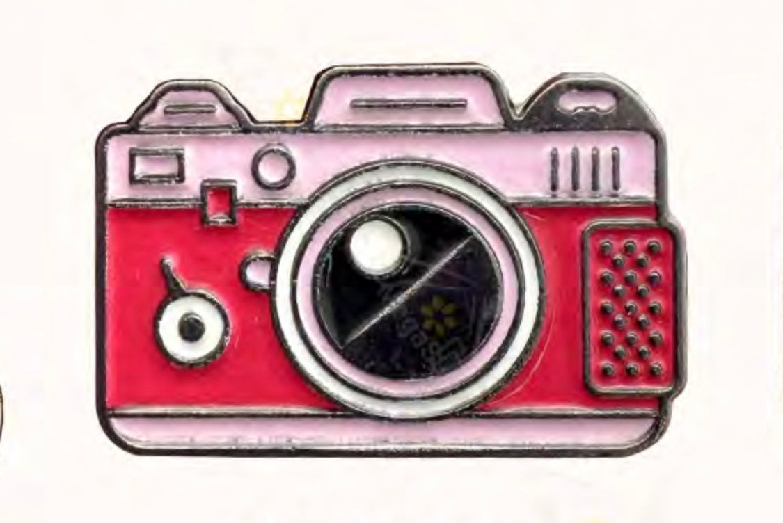 Pink Camera Metal Phone Sticker