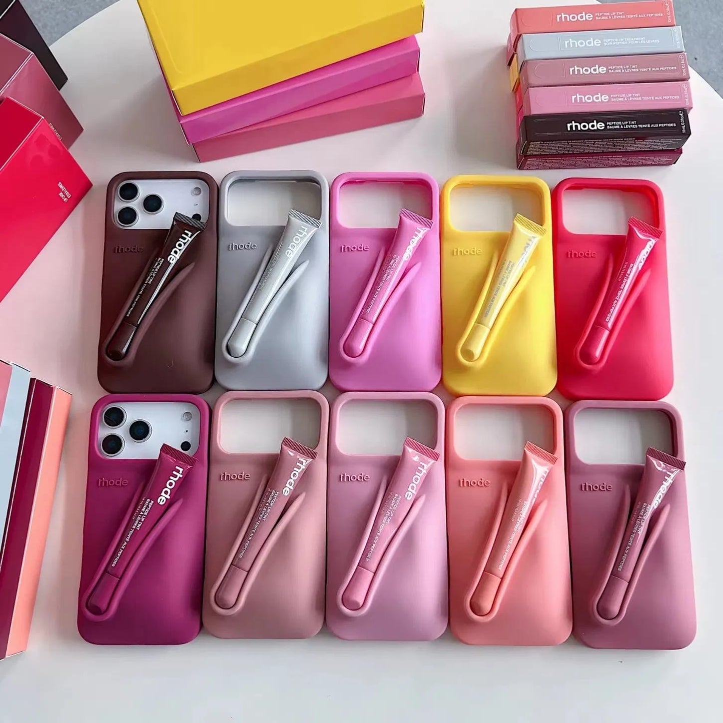 Rhode 17 pro max phone case with lip gloss