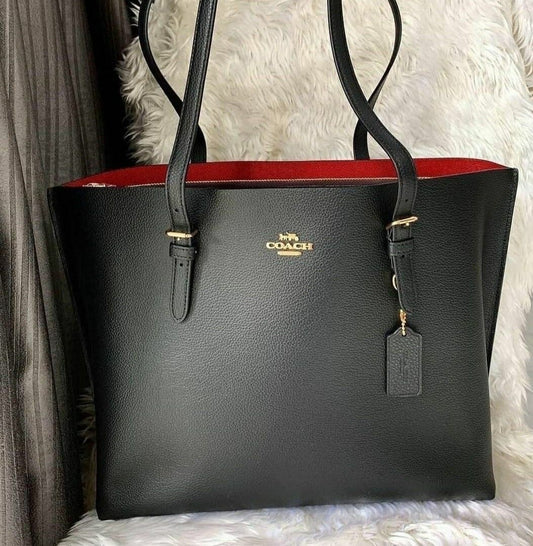 Coach Mollie Tote Bag In Signature Canvas (Black)