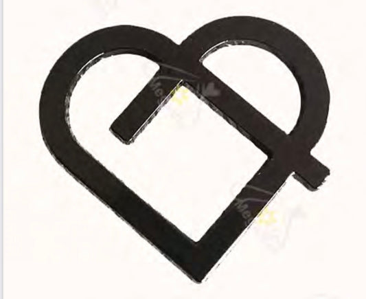 Black Heart Metal Phone Sticker