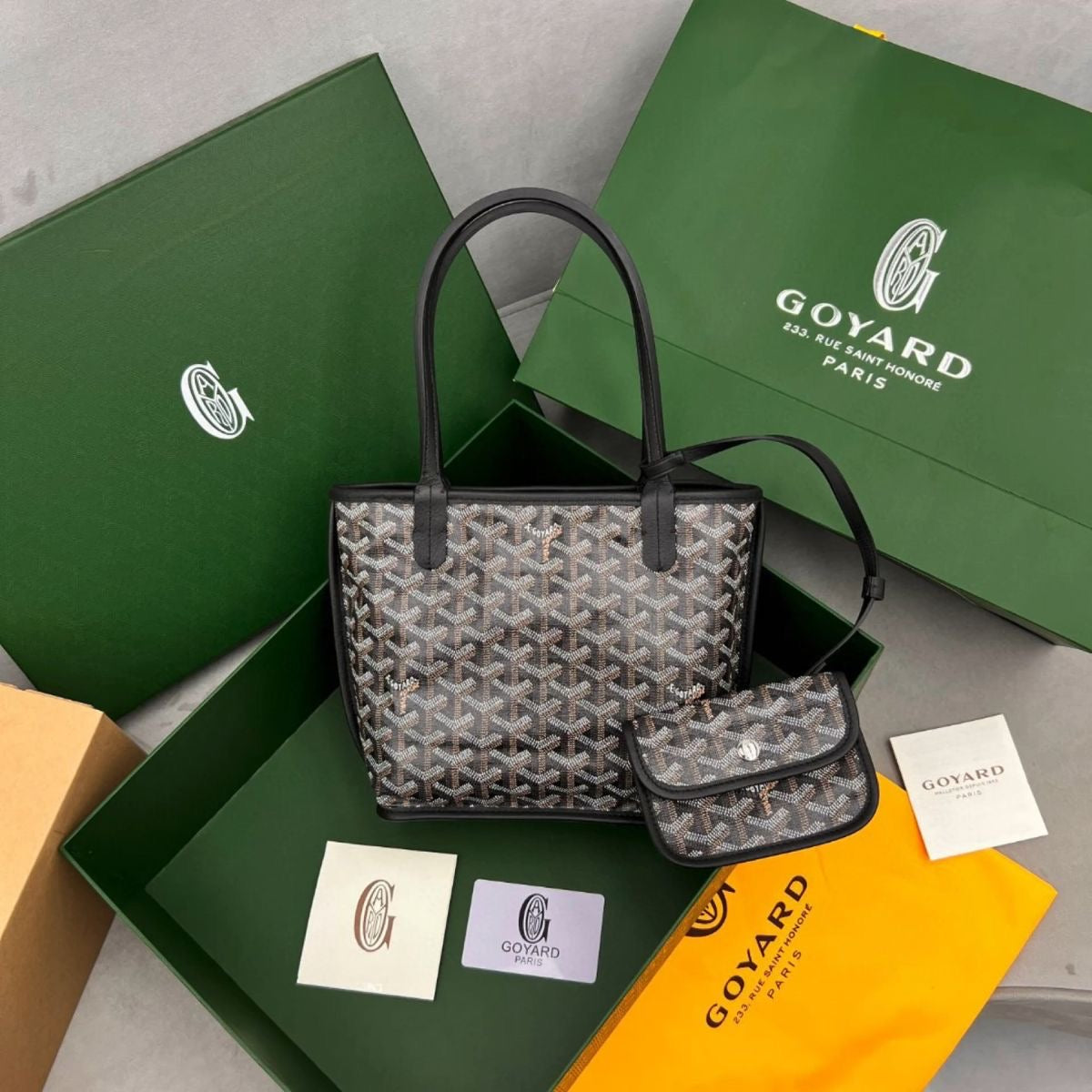 Goyard Goyardine Mini Anjou Bag (Black)