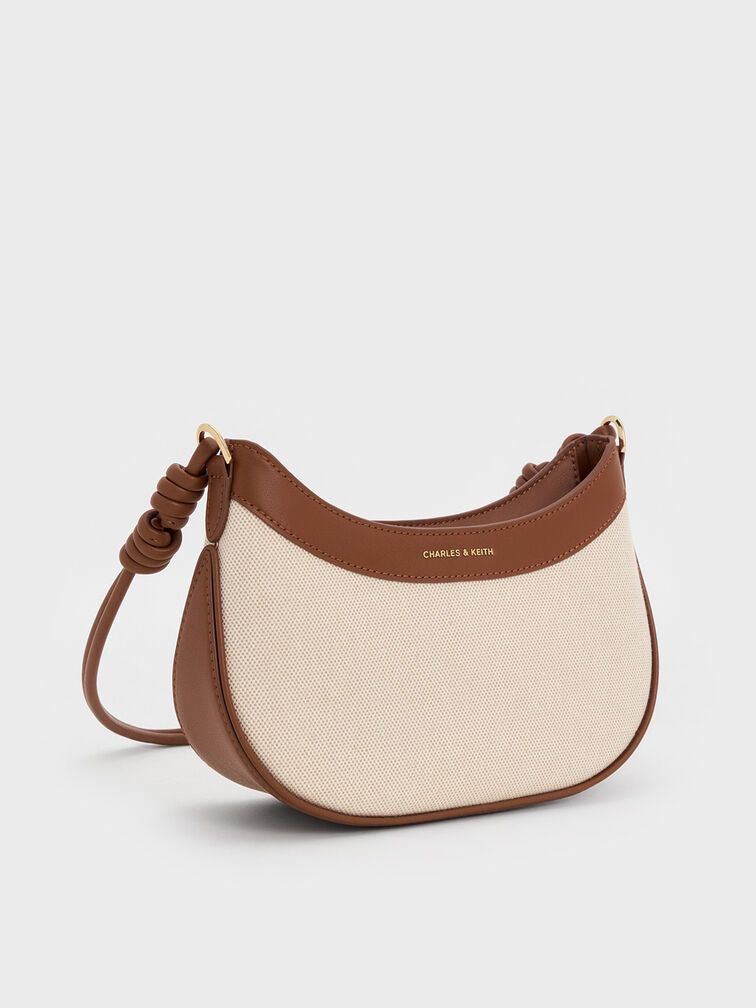 Charles & Keith Sabine Knotted-Strap Curved Shoulder Bag