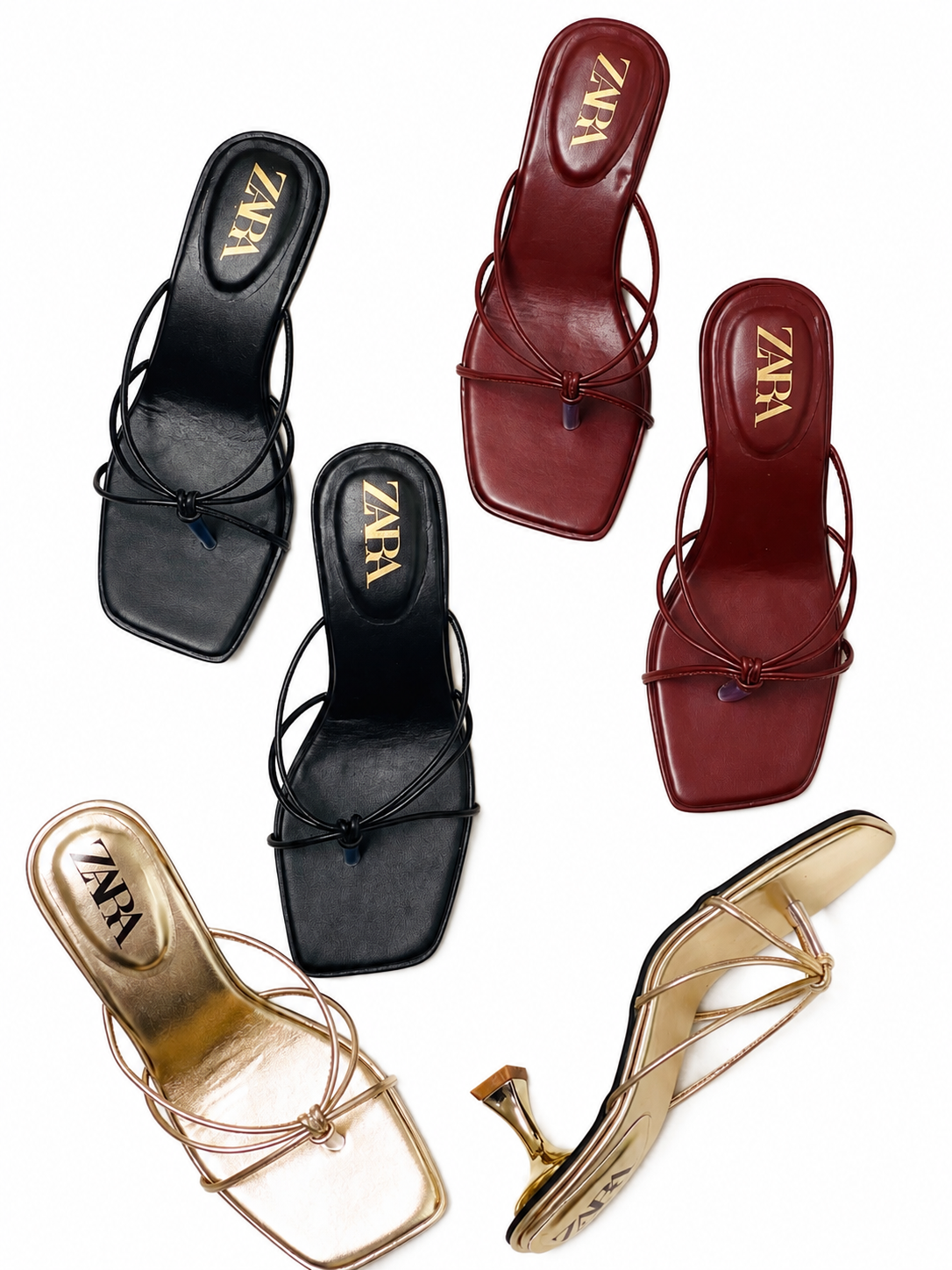 ZARA Luna Knot Heeled Sandals