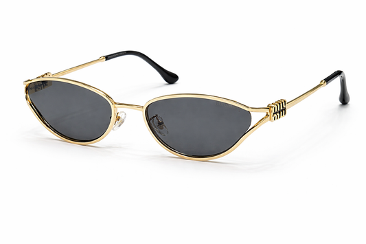 MIU MIU Gold Cat-Eye Metal Sunglasses