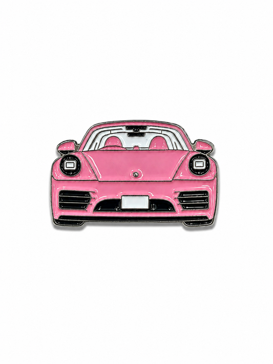 Pink Sports Car Metal Phone Sticker