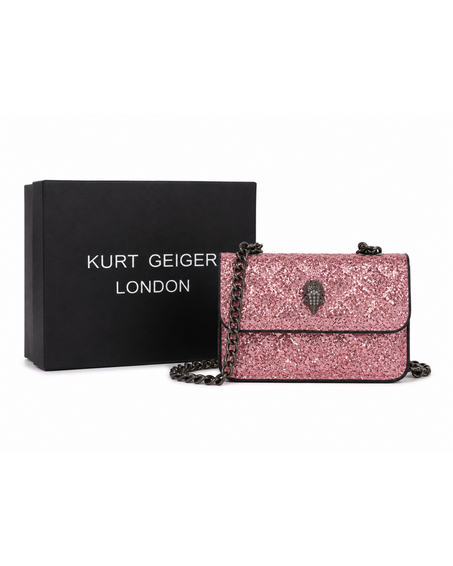 KURT GEIGER LONDON – Micro Kensington Bag (Rose Pink Glitter)