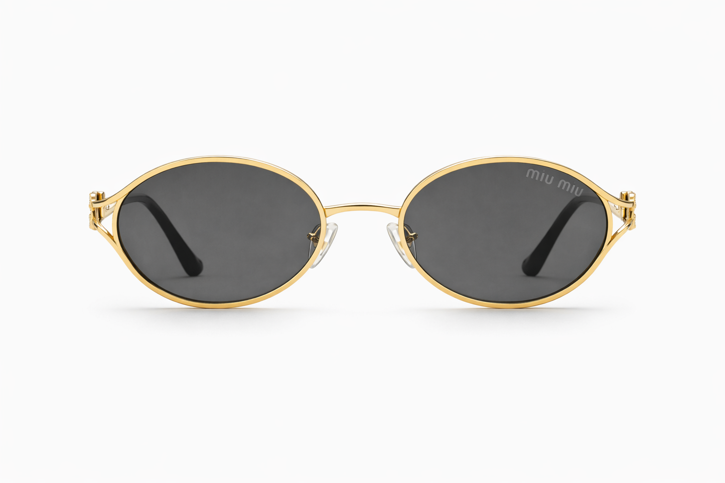 Miu Miu Oval Gold Luxury Metal Sunglasses