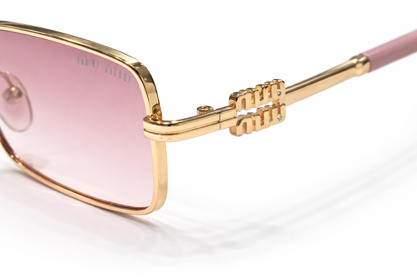 Miu Miu Aurea Gold Metal Frame Sunglasses