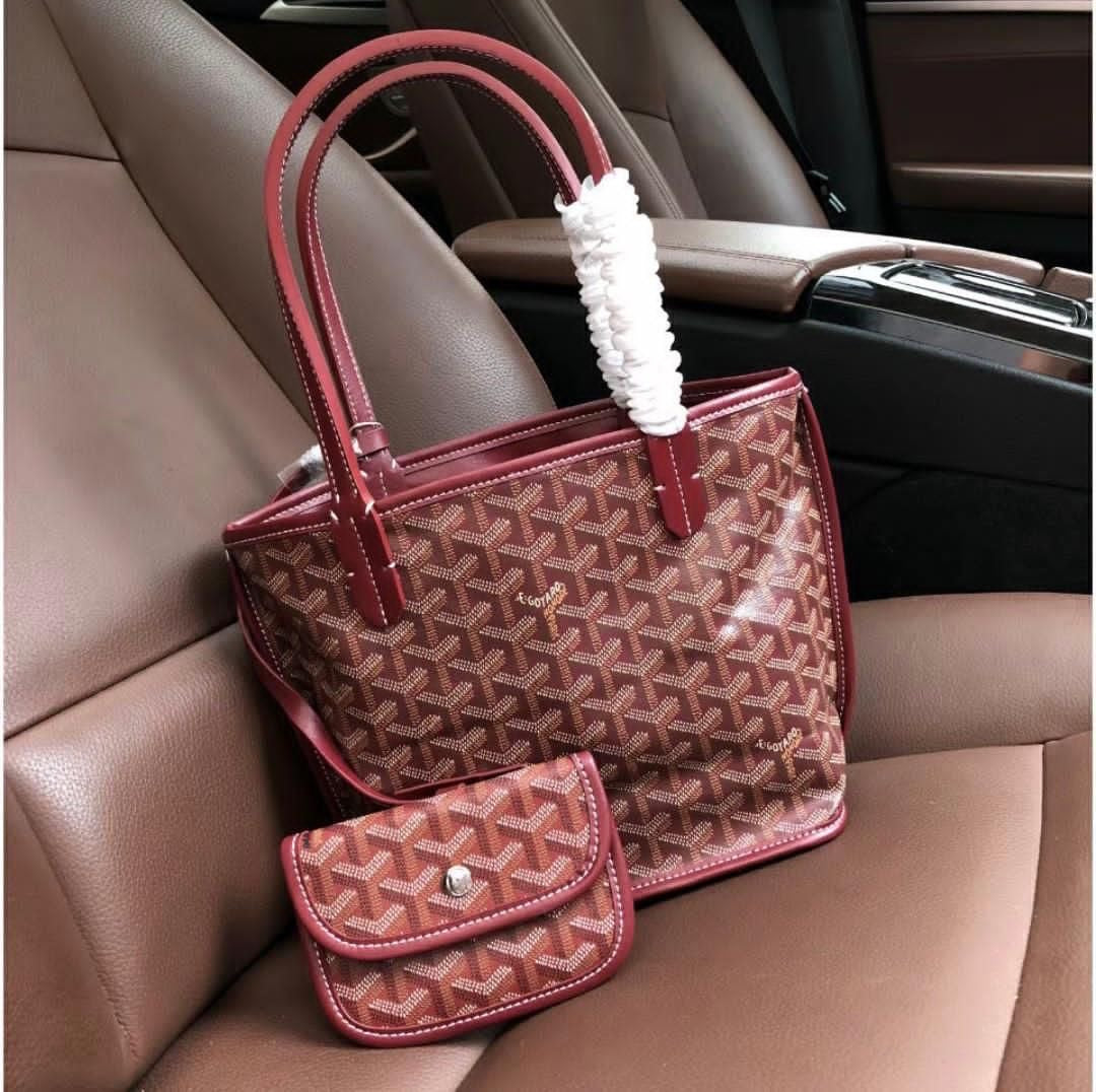 Goyard Goyardine Mini Anjou Bag (Burgundy)