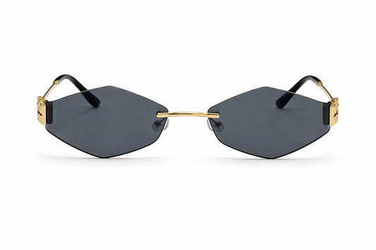 MIU MIU Geometric Rimless Gold Sunglasses