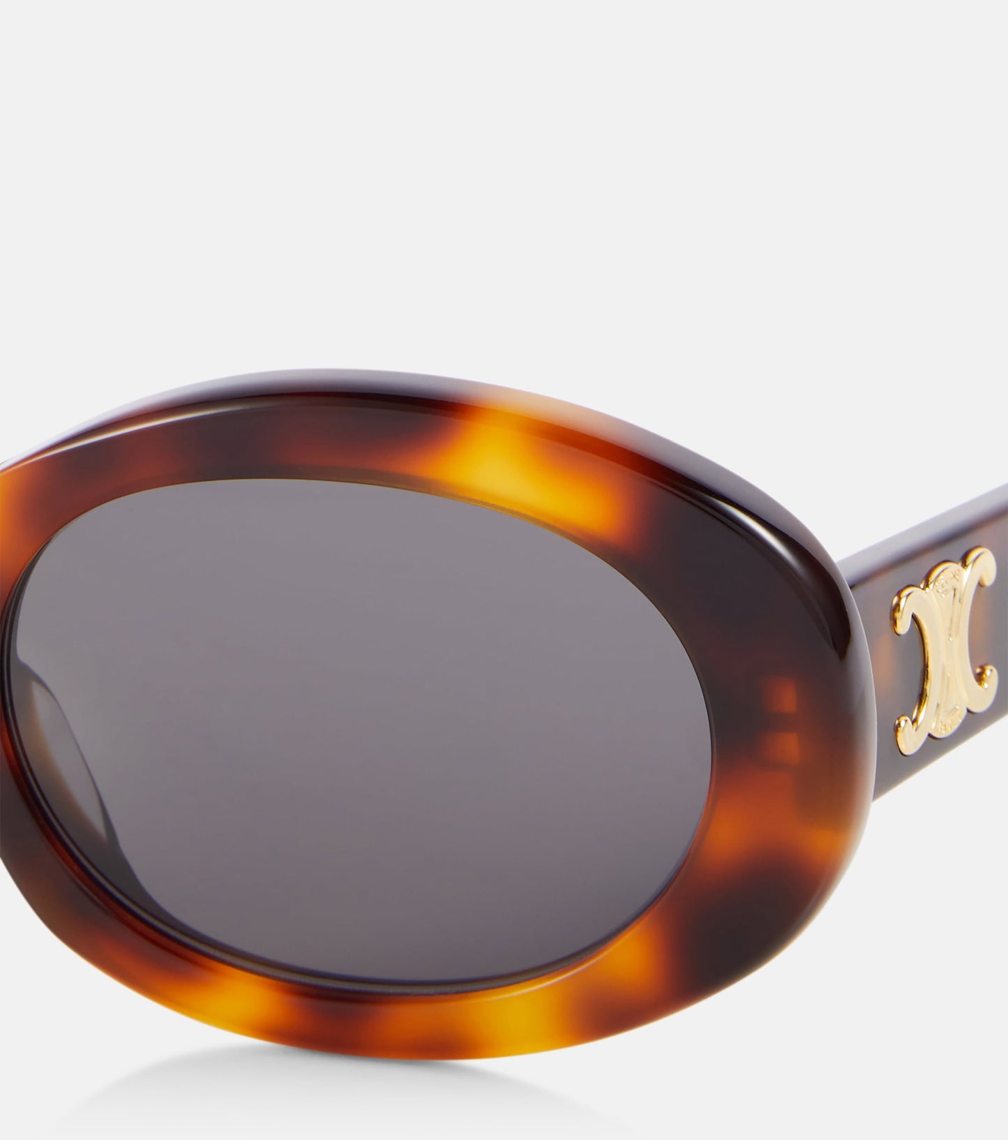 Celine Triomphe 01 Sunglasses in Acetate Oval Frame - Blonde Havana