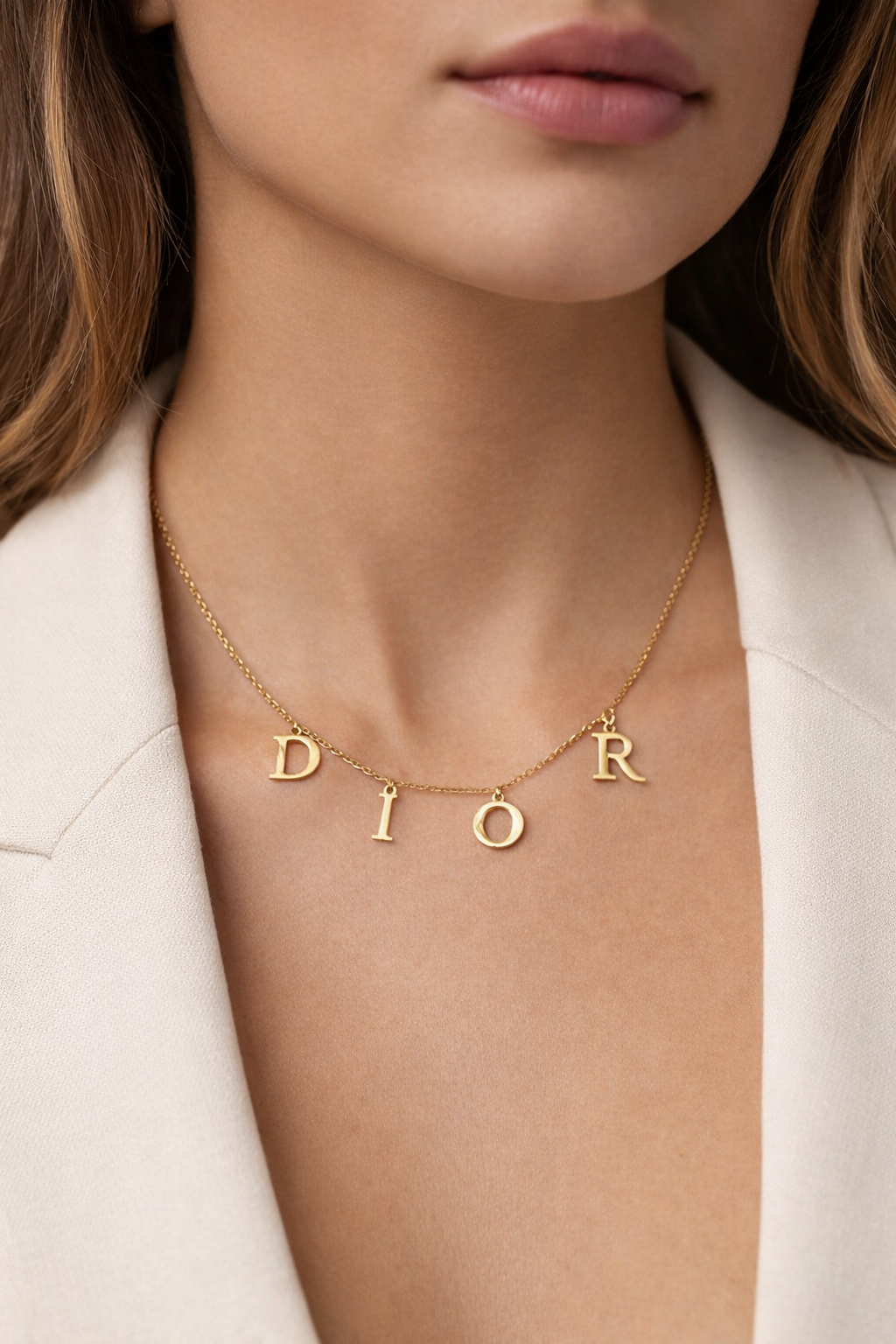 Dior Iconic Letter Necklace – Gold Finish