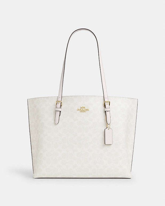 Coach Mollie Tote Bag In Signature Canvas (White)