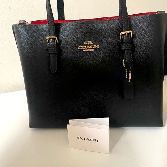 Coach Mollie Tote Bag In Signature Canvas (Black)