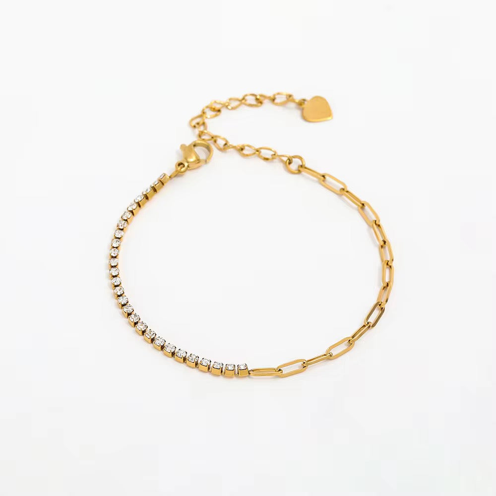 Aurelia Half-Tennis Gold Bracelet