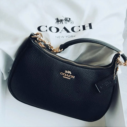 Coach Teri Shoulder Bag Dupe – (Plain Black) | Luxury-Inspired Design