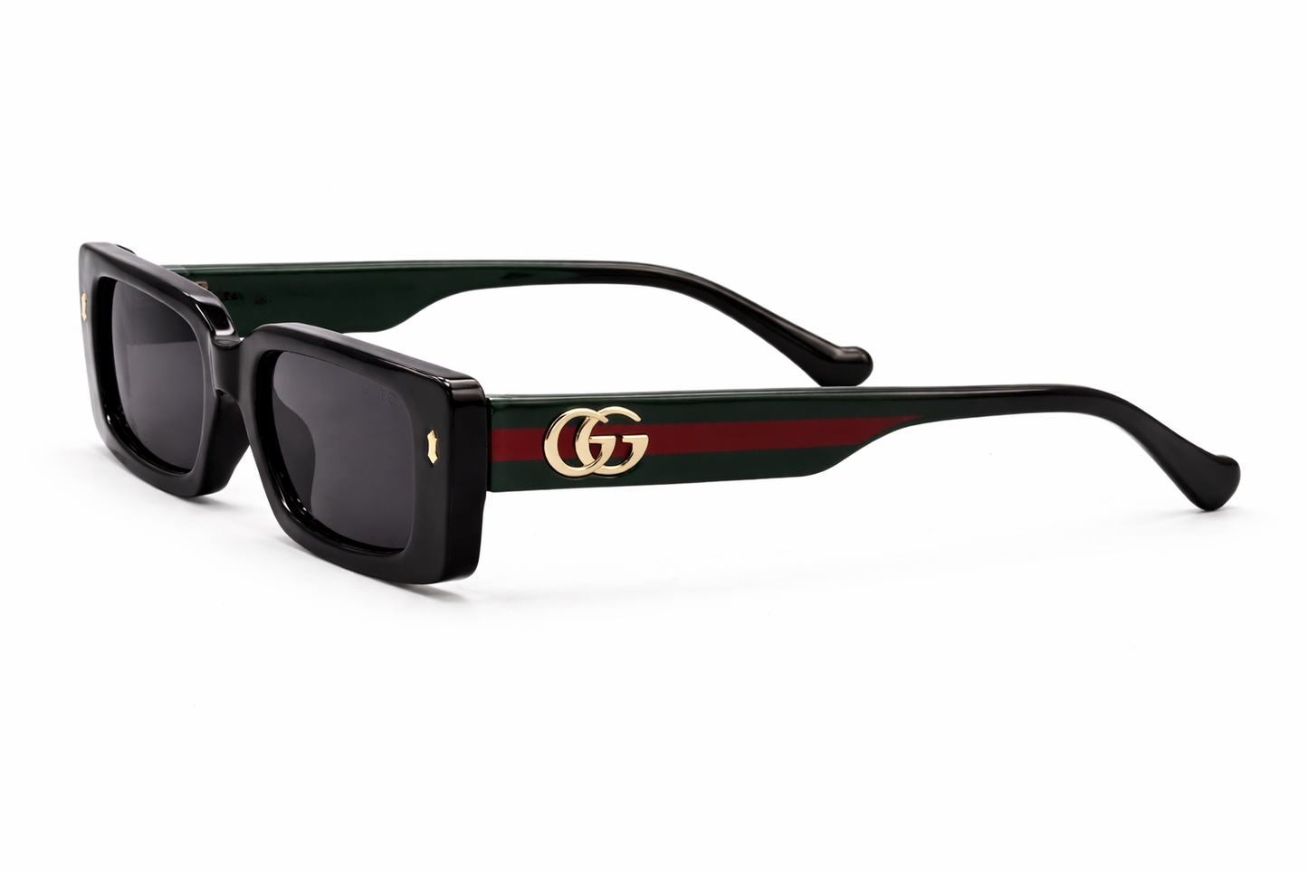 Gucci GG Web Stripe Rectangular Sunglasses