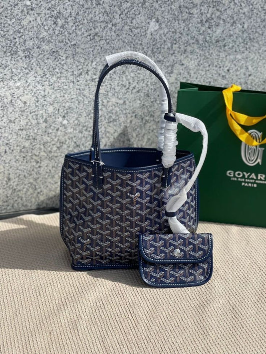 Goyard Goyardine Mini Anjou Bag (Navy Blue)