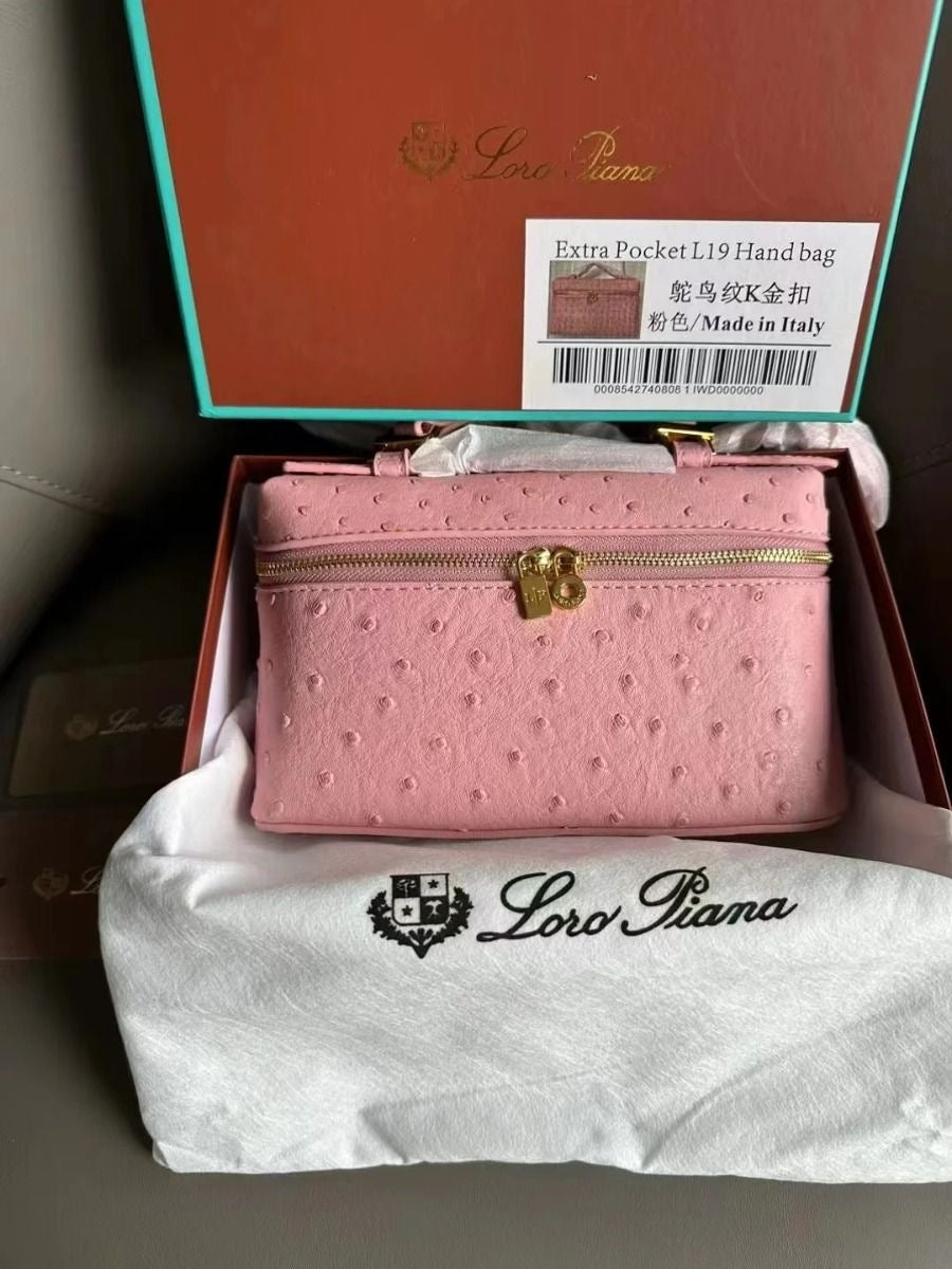 Loro Piana Extra Pocket L19 Ostrich Leather Bag
