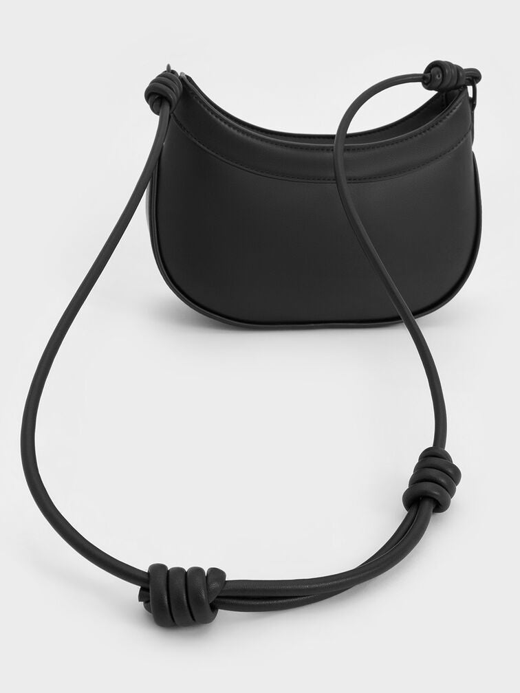 Charles & Keith Sabine Knotted-Strap Curved Shoulder Bag