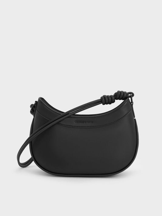 Charles & Keith Sabine Knotted-Strap Curved Shoulder Bag