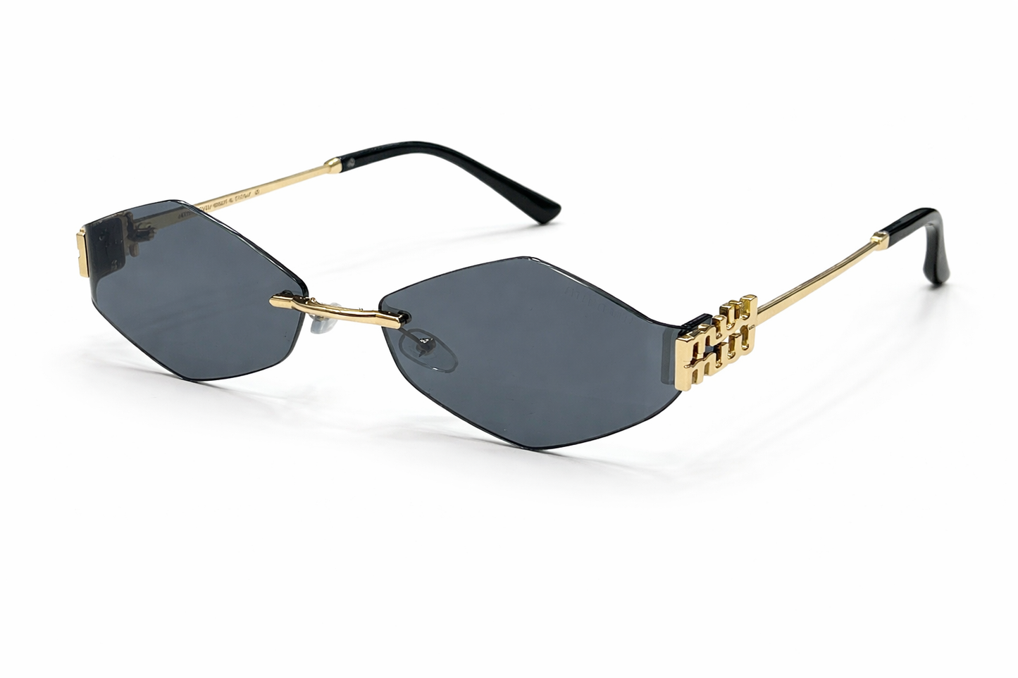 MIU MIU Geometric Rimless Gold Sunglasses