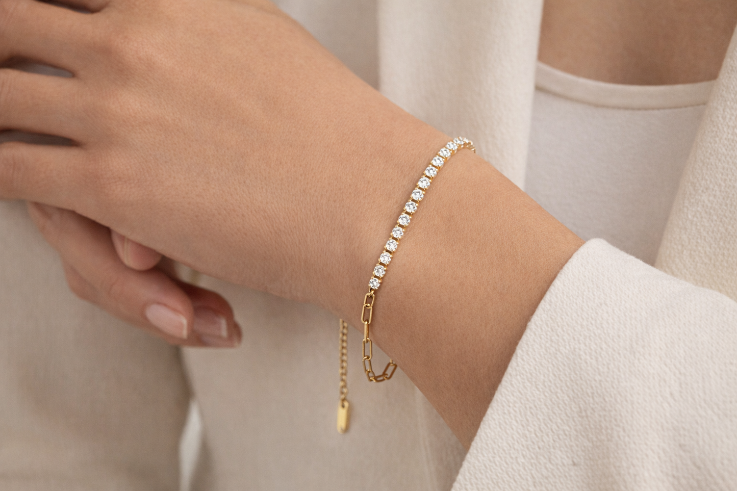 Aurelia Half-Tennis Gold Bracelet