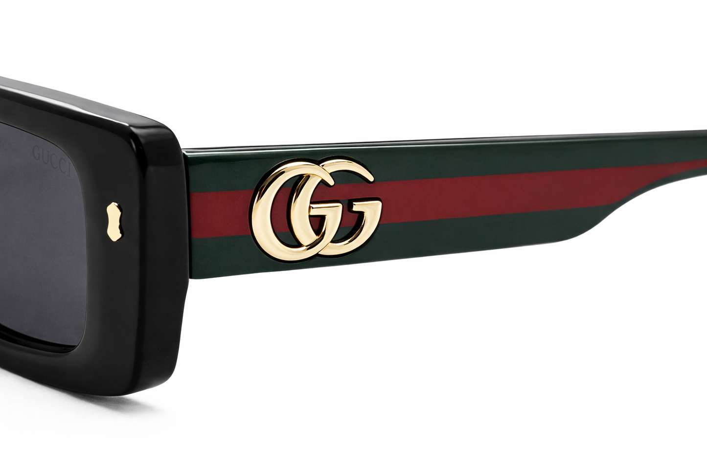 Gucci GG Web Stripe Rectangular Sunglasses