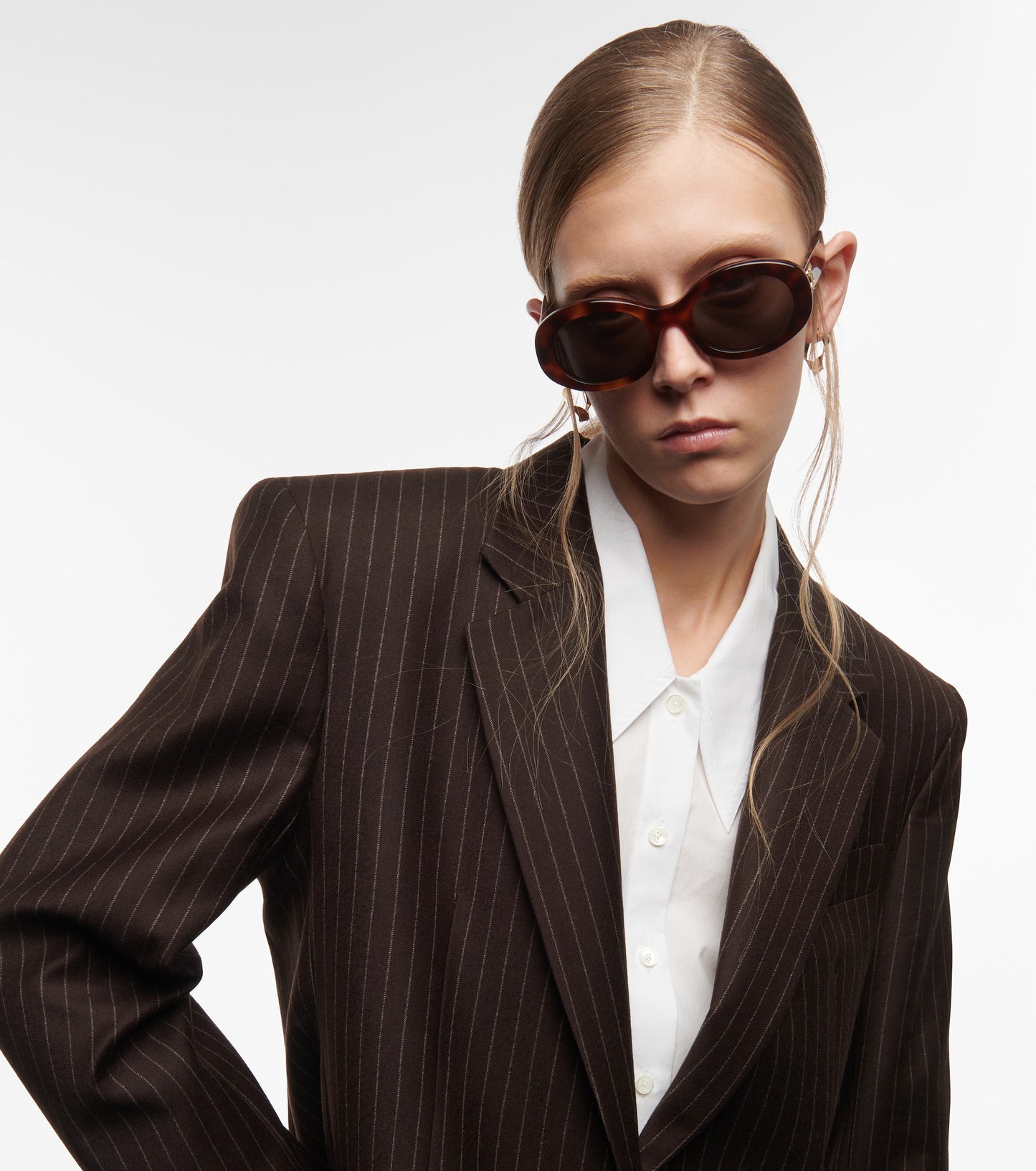 Celine Triomphe 01 Sunglasses in Acetate Oval Frame - Blonde Havana