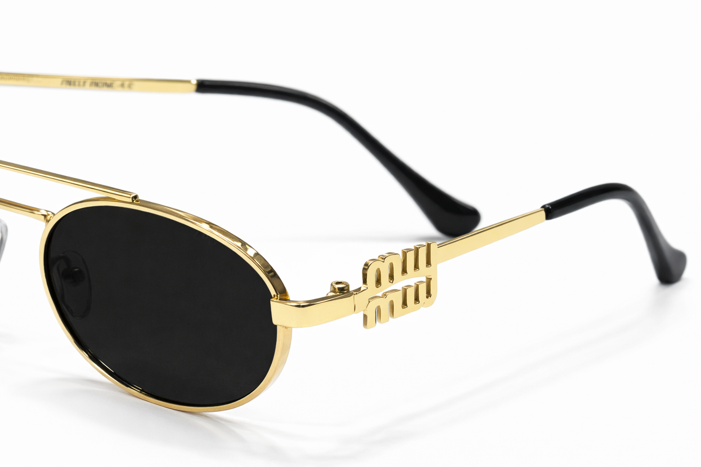 MIU MIU Aurelio Oval Gold Metal Frame Sunglasses