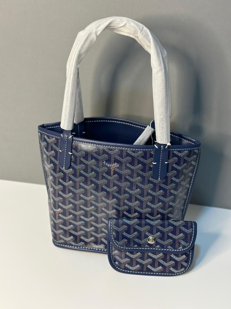 Goyard Goyardine Mini Anjou Bag (Navy Blue)