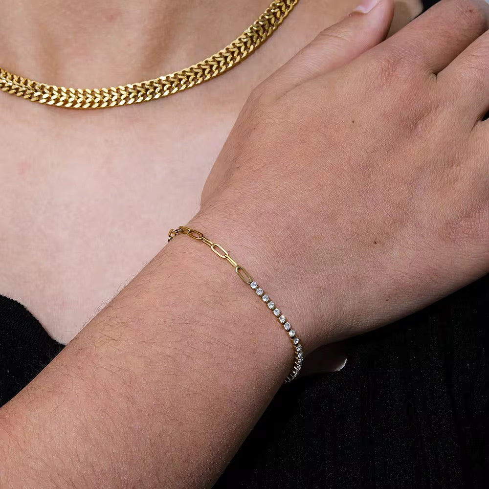 Aurelia Half-Tennis Gold Bracelet