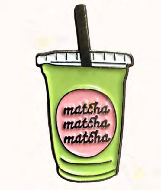 Matcha Cup with Straw (“Matcha Matcha Matcha”) Metal Phone Sticker