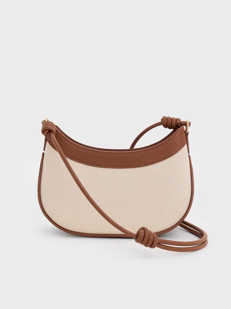 Charles & Keith Sabine Knotted-Strap Curved Shoulder Bag
