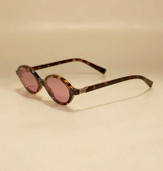 Miu Miu Oval Sunglasses (Brown Cheetah)