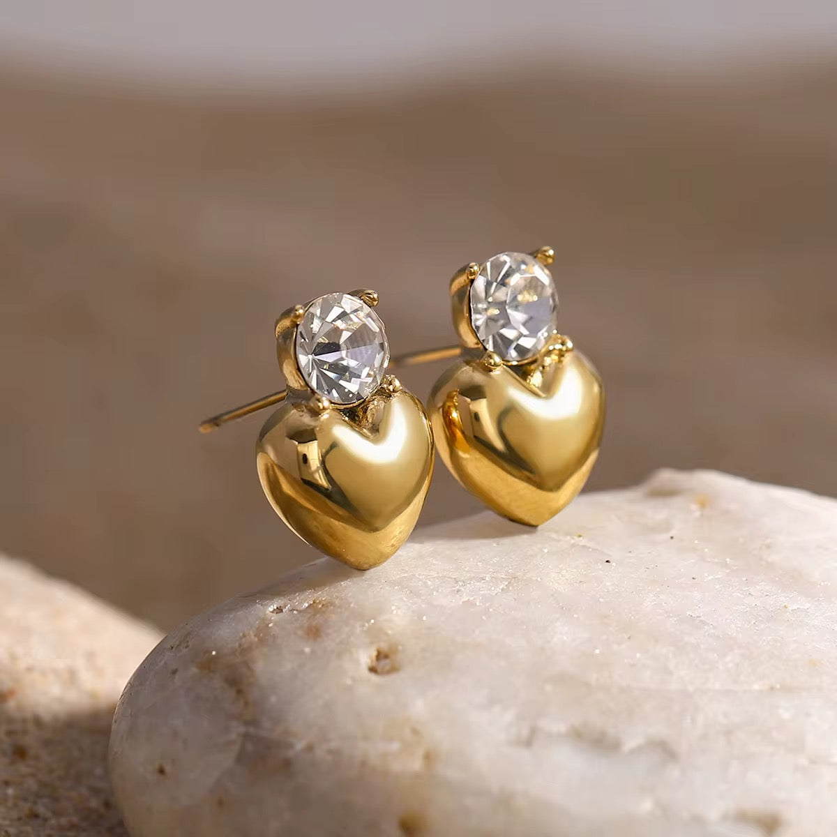 Crystal Crush Heart Studs
