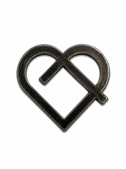 Black Heart Metal Phone Sticker