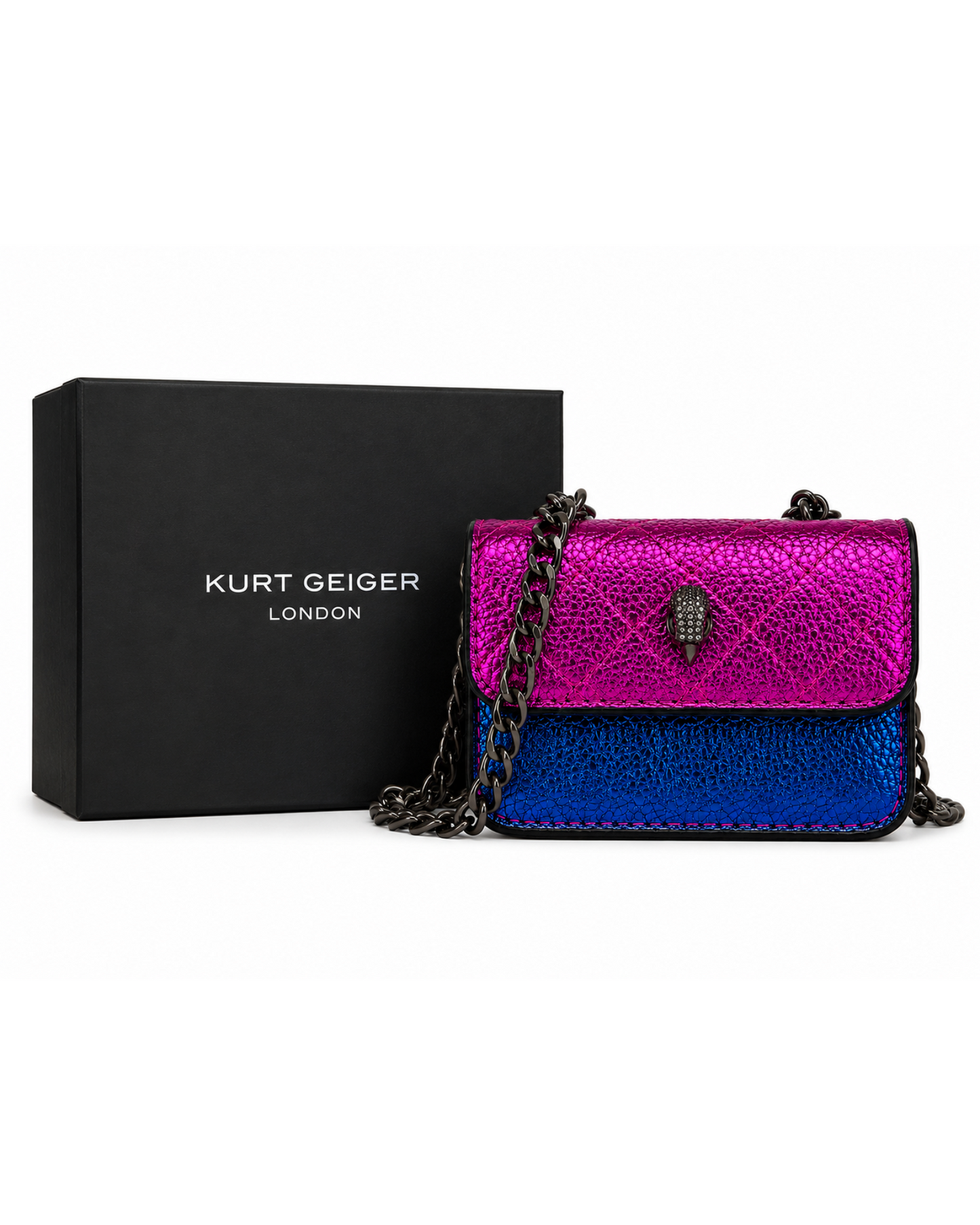 KURT GEIGER LONDON – Micro Kensington Bag (Metallic Pink & Blue)