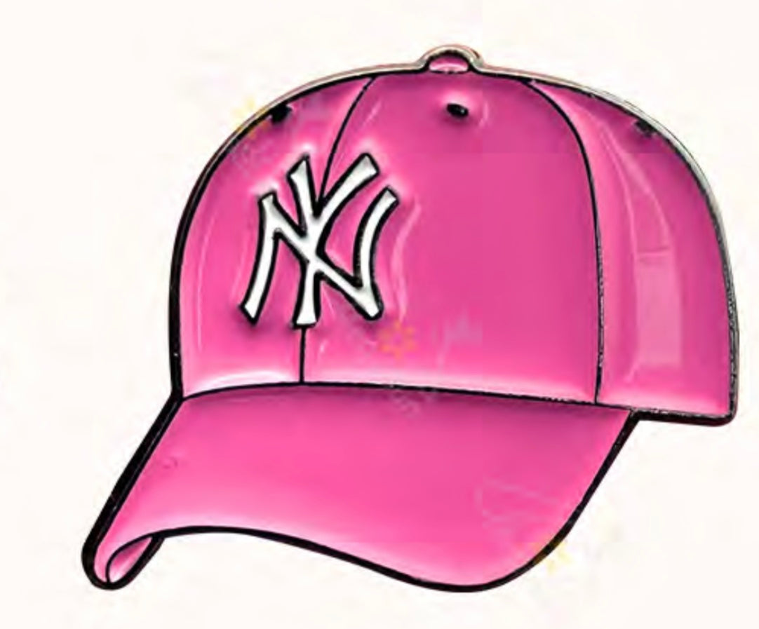 New York Yankes Pink Cap Metal Phone Sticker