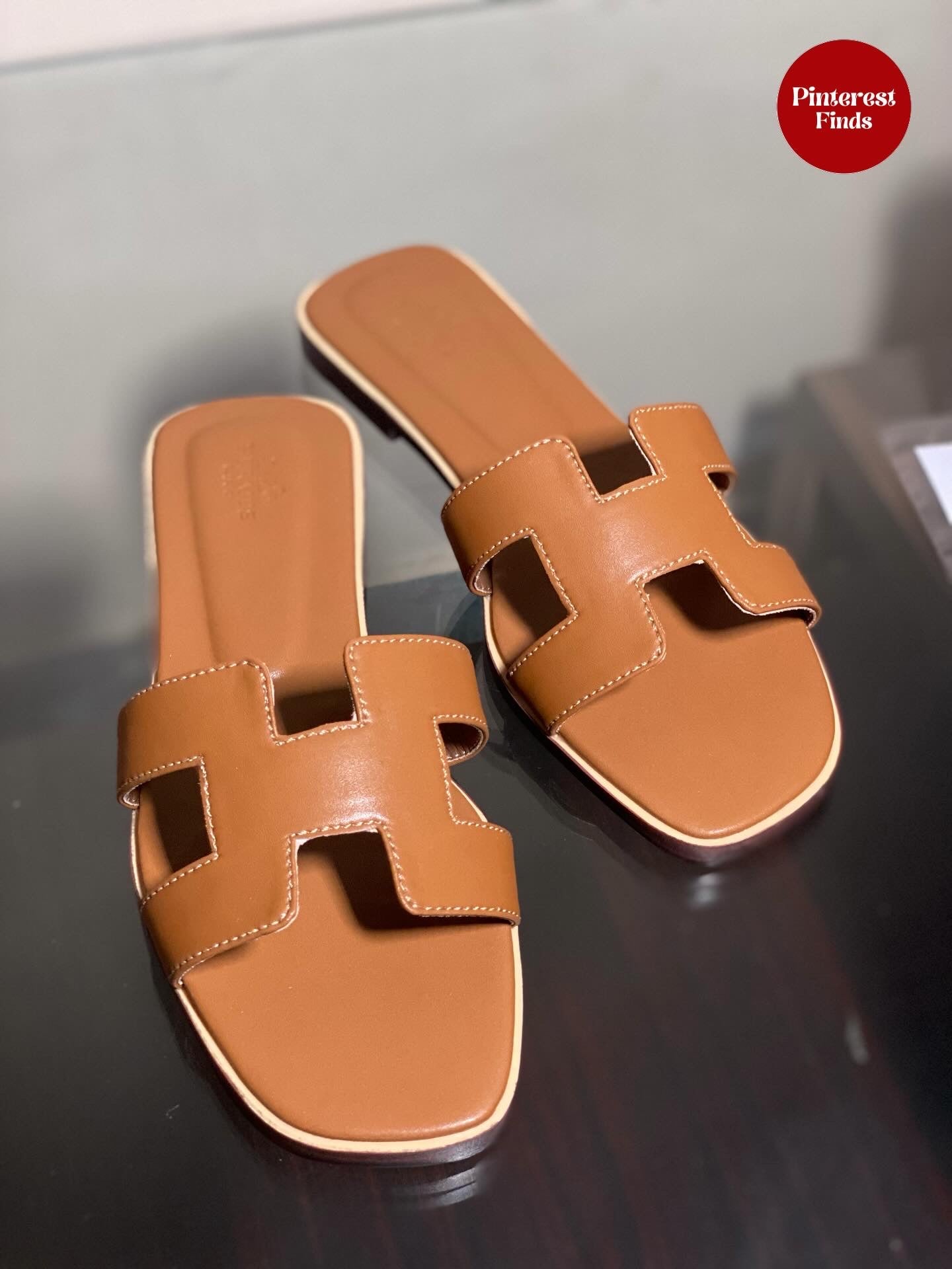 Hermes H Slides Premium High Quality - Brown